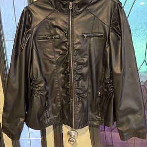 New Look Black Leather-Style Jacket